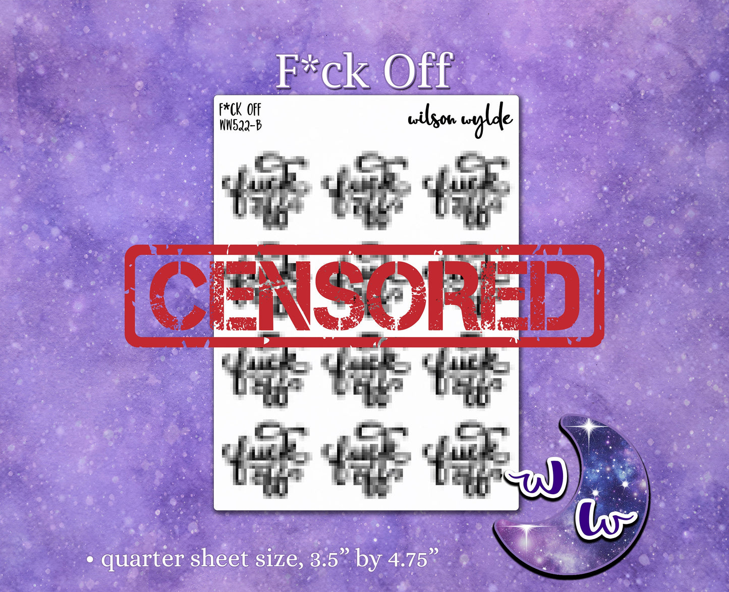 F*ck Off planner stickers, WW522