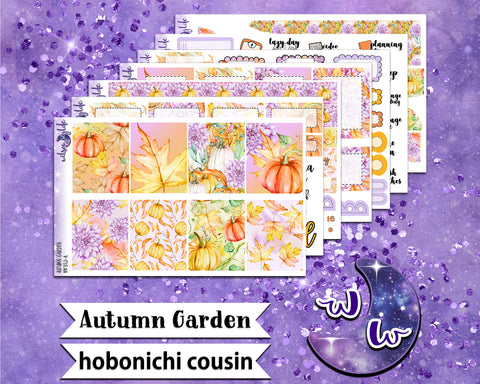Autumn Garden full weekly sticker kit, HOBONICHI COUSIN format, a la carte and bundle options. WW352