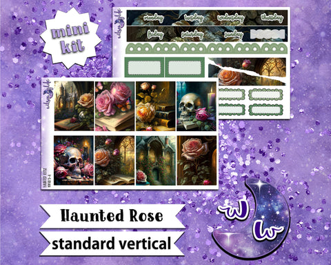 Haunted Rose mini weekly sticker kit, STANDARD VERTICAL format, a la carte and bundle options. WW483