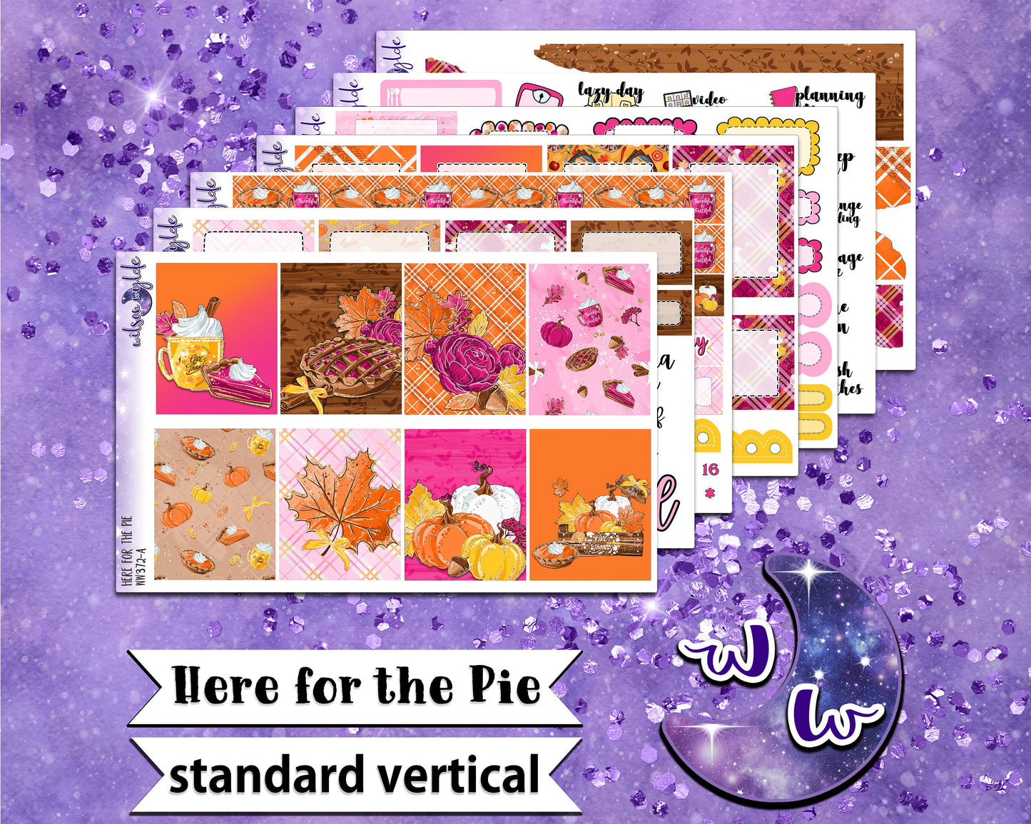 OVERSTOCK Here for the Pie full weekly sticker kit, STANDARD VERTICAL format, WW372