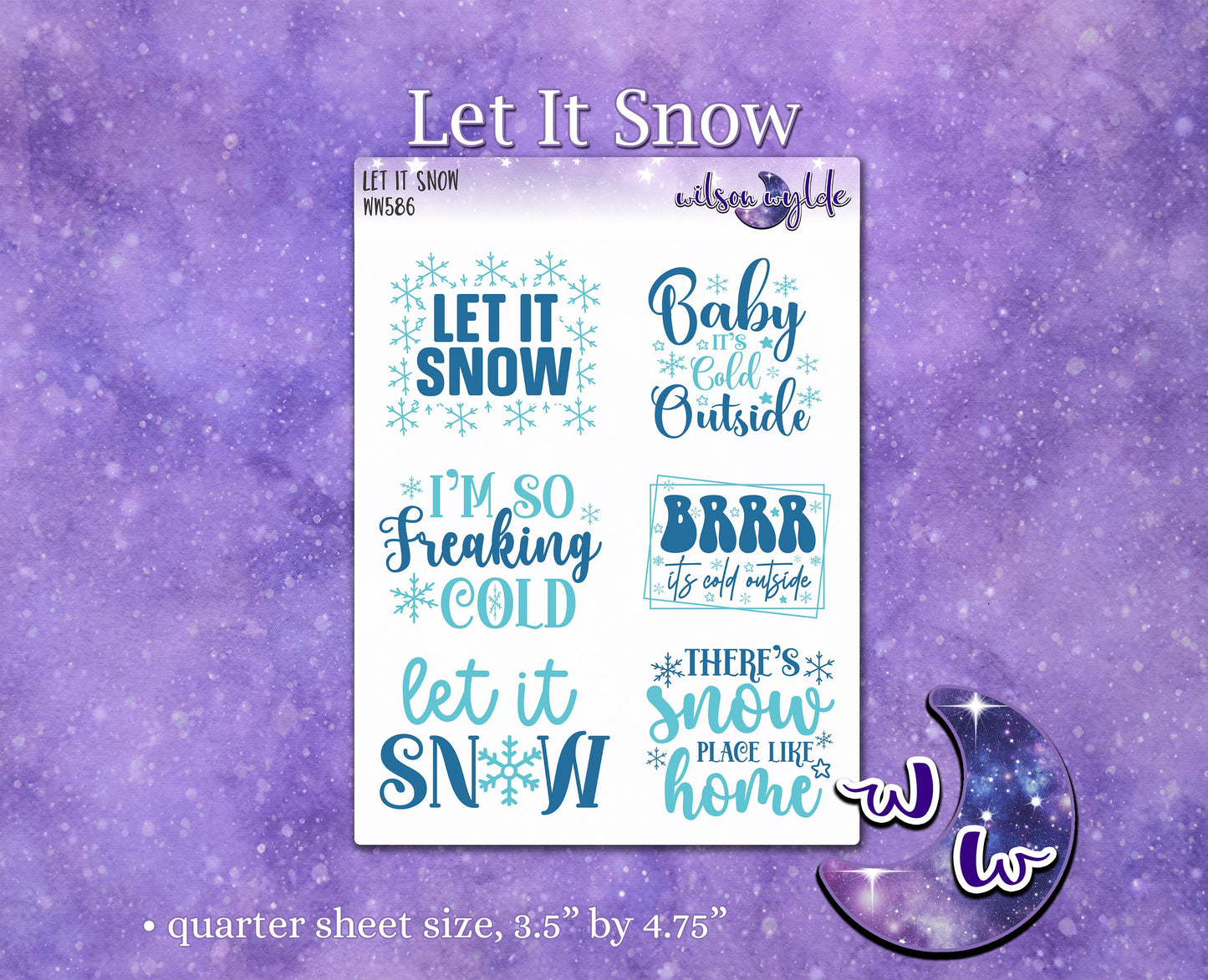 Let It Snow deco planner stickers, WW586