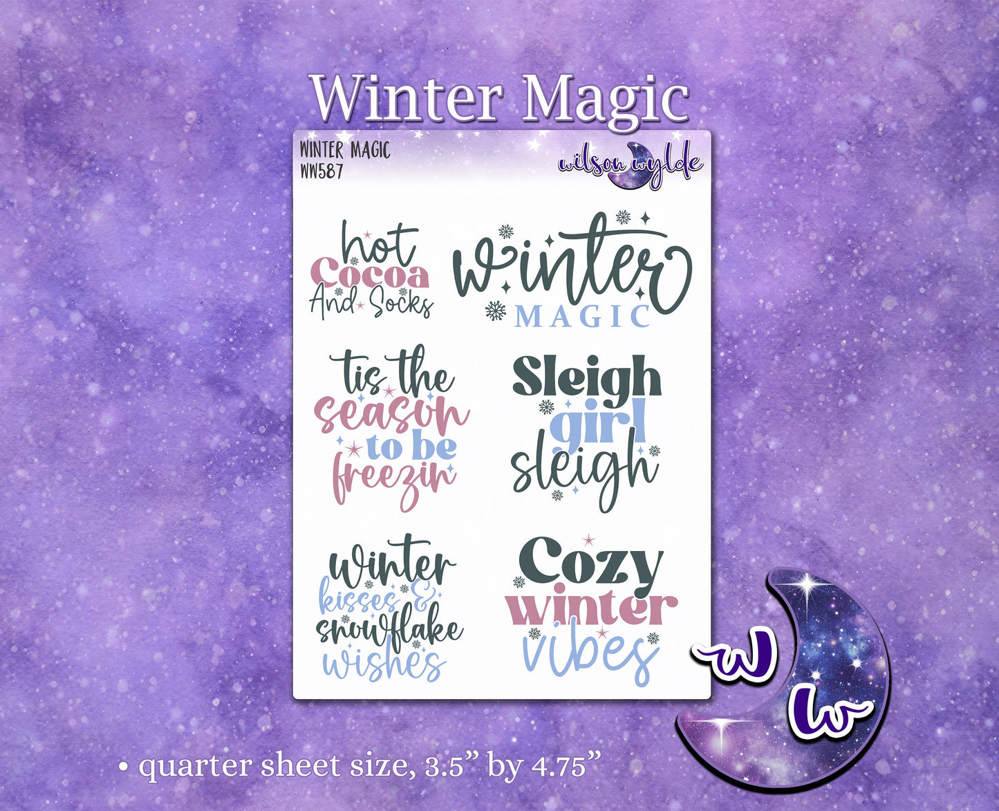 Winter Magic deco planner stickers, WW587