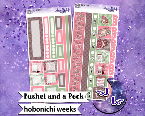 Bushel and a Peck weekly sticker kit, HOBONICHI WEEKS format, a la carte and bundle options. WW598