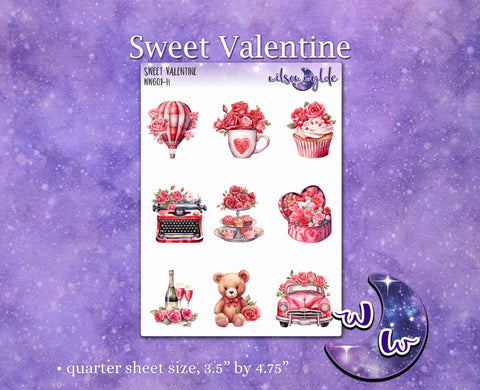 Sweet Valentine deco planner stickers, WW601