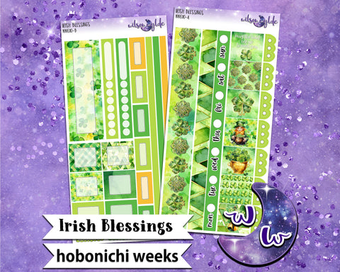 Irish Blessings weekly sticker kit, HOBONICHI WEEKS format, a la carte and bundle options. WW610