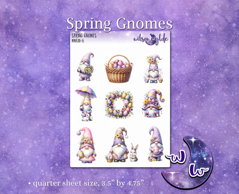 Spring Gnomes deco planner stickers, WW611