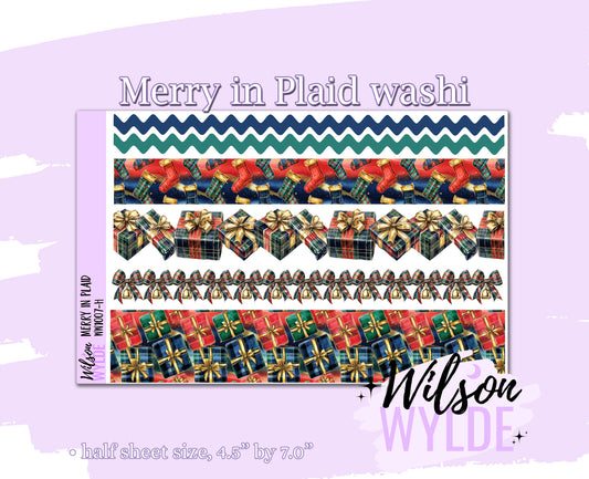 Merry in Plaid washi planner deco stickers, WW1007