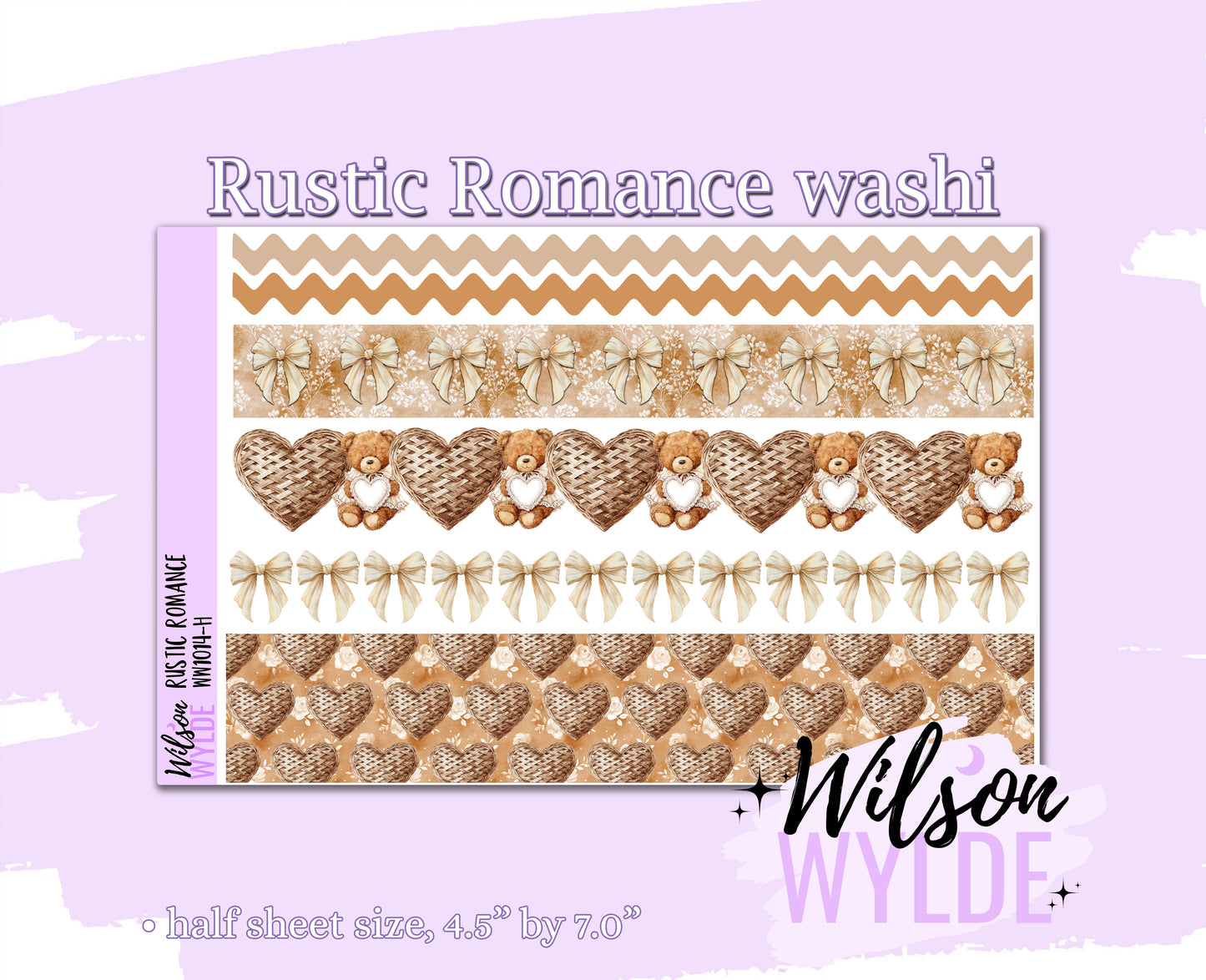 Rustic Romance washi planner deco stickers, WW1014