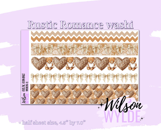 Rustic Romance washi planner deco stickers, WW1014