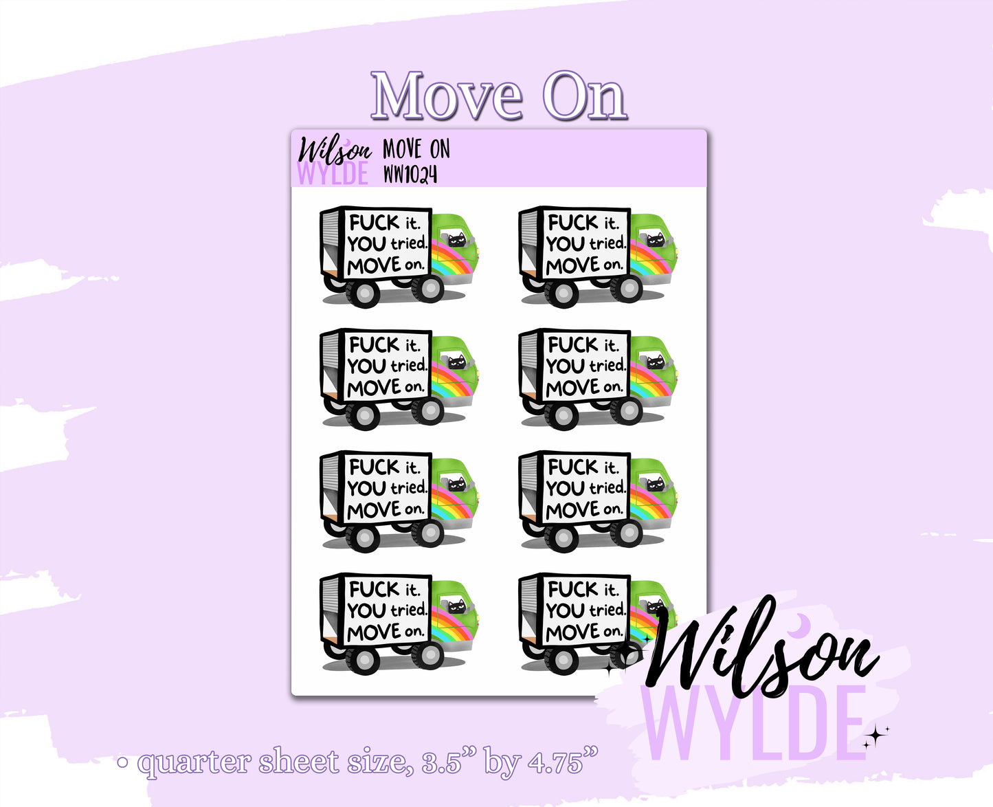 Fuck it, you tried, Move On, deco planner stickers, WW1024