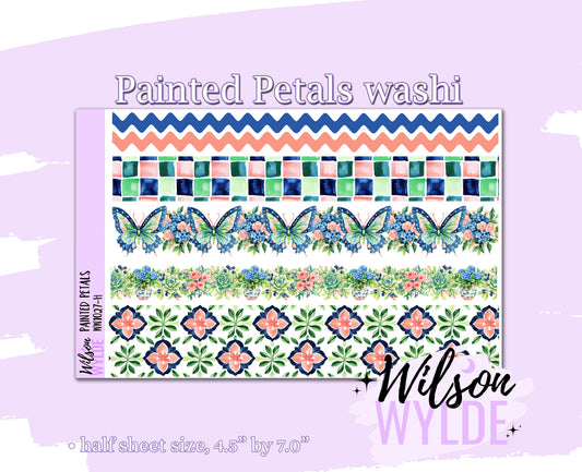 Painted Petals washi planner deco stickers, WW1027