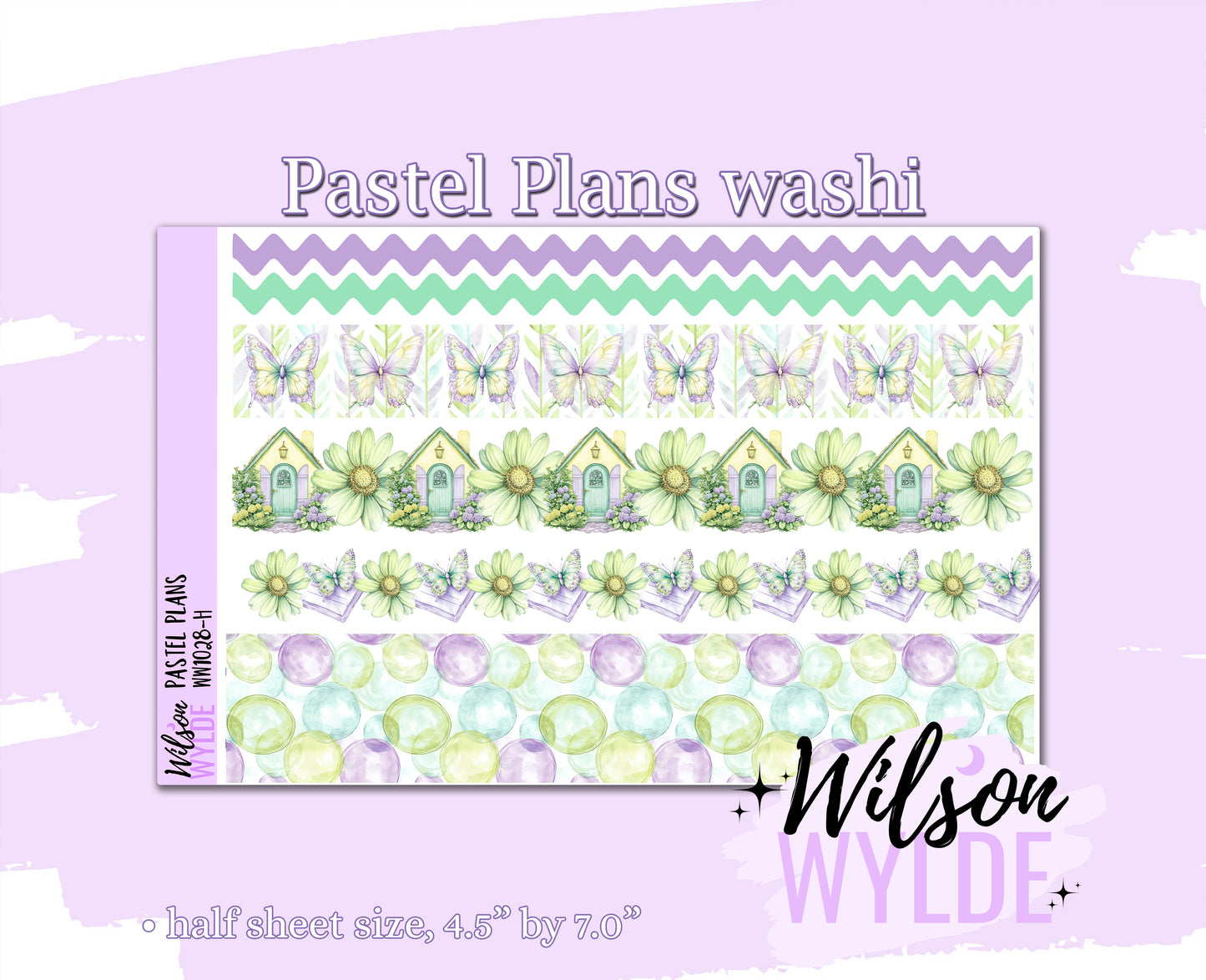 Pastel Plans washi planner deco stickers, WW1028