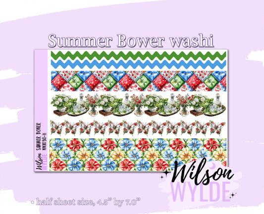 Summer Bower washi planner deco stickers, WW1030