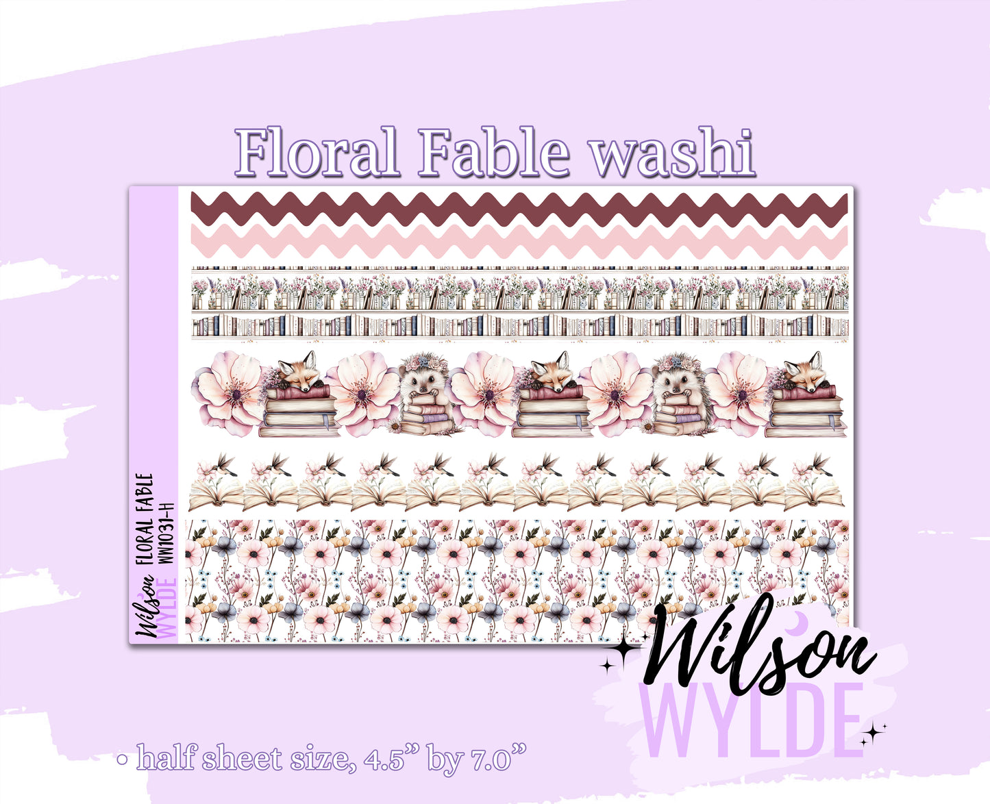 Floral Fable washi planner deco stickers, WW1031