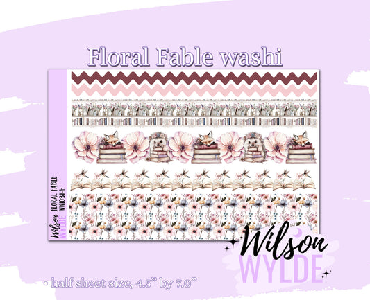 Floral Fable washi planner deco stickers, WW1031