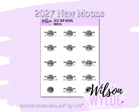 2027 New Moon planner stickers, WW1035
