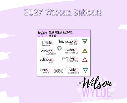 2027 Wiccan Sabbat planner stickers, WW1037