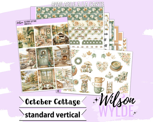 October Cottage weekly sticker kit, STANDARD VERTICAL format, a la carte and bundle options. WW1039