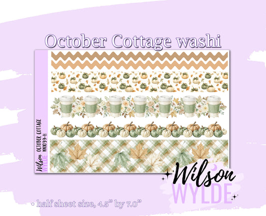 October Cottage washi planner deco stickers, WW1039
