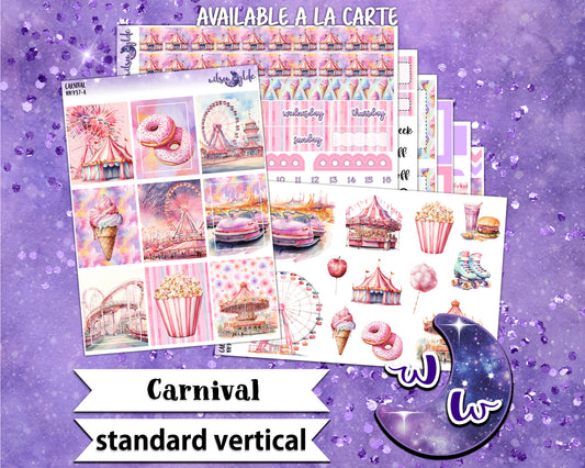 Carnival weekly sticker kit, STANDARD VERTICAL format, a la carte and bundle options. WW937