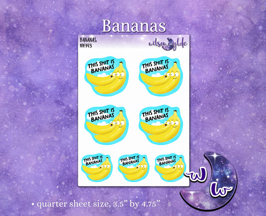 This Shit is Bananas deco planner stickers, WW943