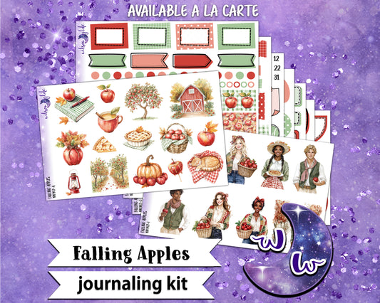 Falling Apples journaling sticker kit, a la carte and bundle options. WW947