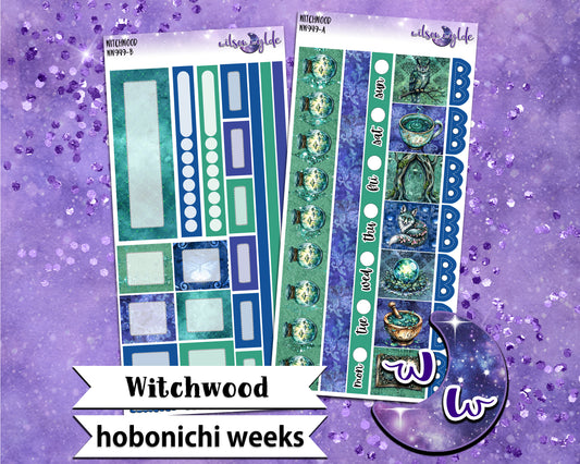 Witchwood weekly sticker kit, HOBONICHI WEEKS format, a la carte and bundle options. WW949
