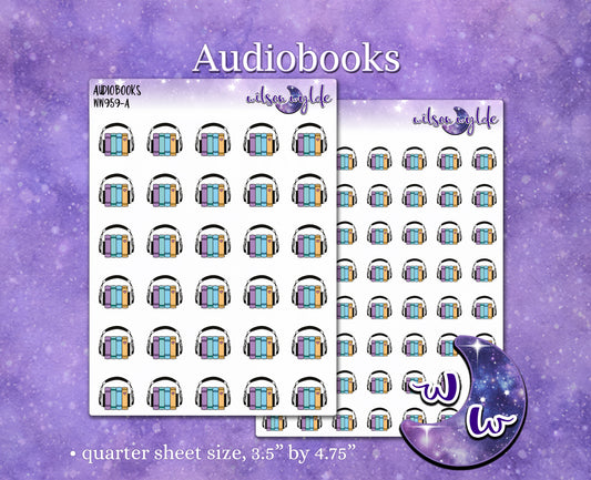 Audiobooks deco planner stickers, WW959