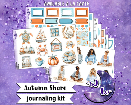 Autumn Shore journaling sticker kit, a la carte and bundle options. WW962