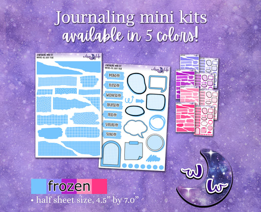 Journaling mini kits planner stickers, 5 colors Frozen palette WW965