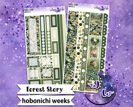 Forest Story weekly sticker kit, HOBONICHI WEEKS format, a la carte and bundle options. WW975