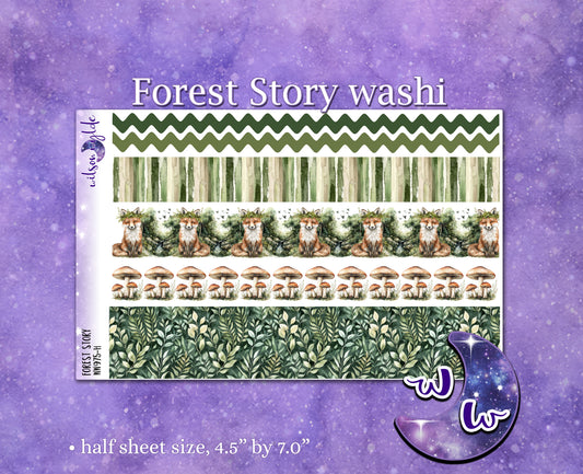 Forest Story washi planner deco stickers, WW975