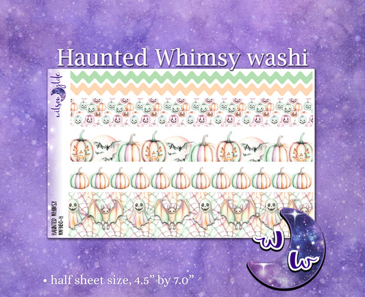 Haunted Whimsy washi planner deco stickers, WW980