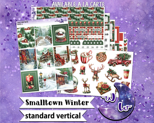 Smalltown Winter weekly sticker kit, STANDARD VERTICAL format, a la carte and bundle options. WW985