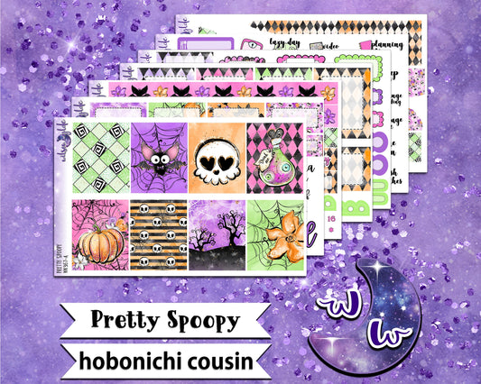 Pretty Spoopy full weekly sticker kit, HOBONICHI COUSIN format, a la carte and bundle options. WW367