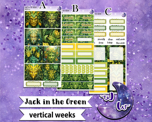 Jack in the Green weekly sticker kit, VERTICAL WEEKS format, Print Pression weeks, a la carte and bundle options. WW618