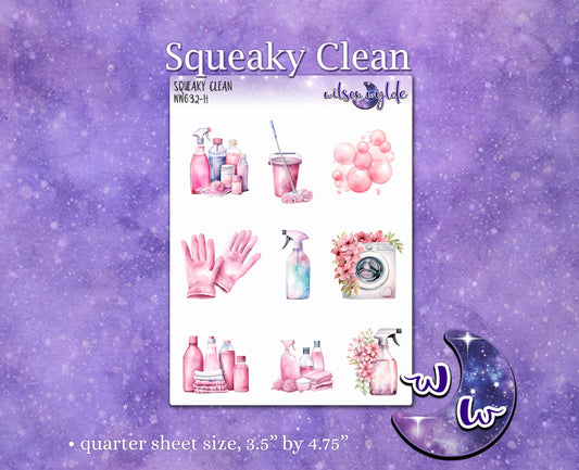 Squeaky Clean deco planner stickers, WW632