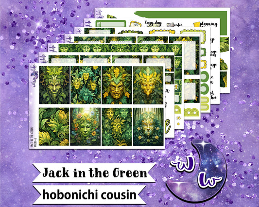 Jack in the Green full weekly sticker kit, HOBONICHI COUSIN format, a la carte and bundle options. WW619