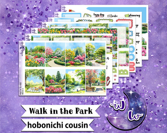 Walk in the Park full weekly sticker kit, HOBONICHI COUSIN format, a la carte and bundle options. WW635