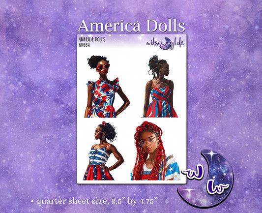 America Dolls deco planner stickers, WW664