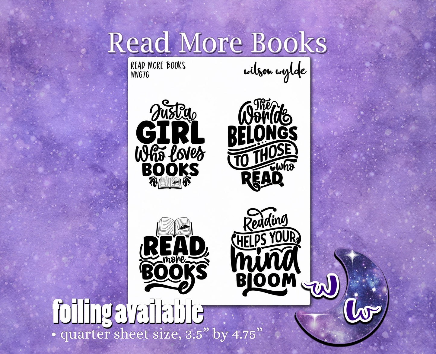 Read More Books planner stickers, WW676