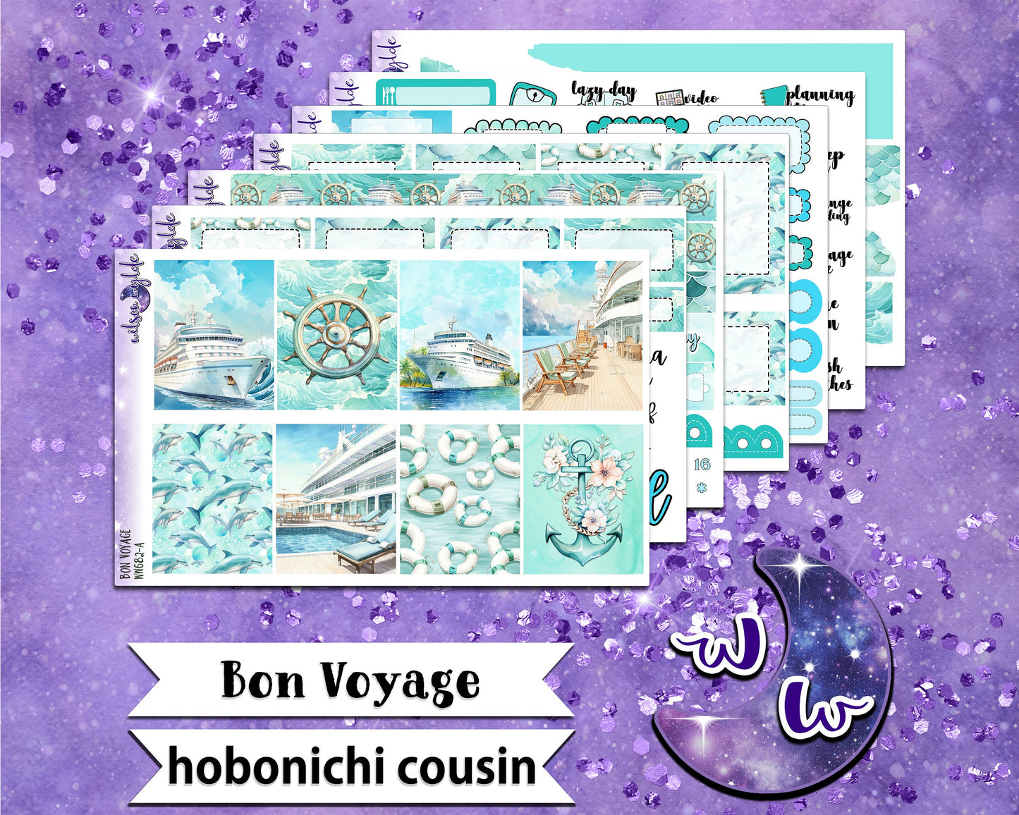 Bon Voyage full weekly sticker kit, HOBONICHI COUSIN format, a la carte and bundle options. WW682