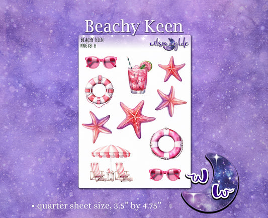 Beachy Keen summer deco planner stickers, WW678