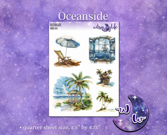 Oceanside deco planner stickers, WW694