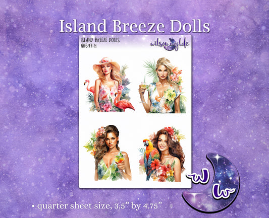 Island Breeze Dolls deco planner stickers, WW697