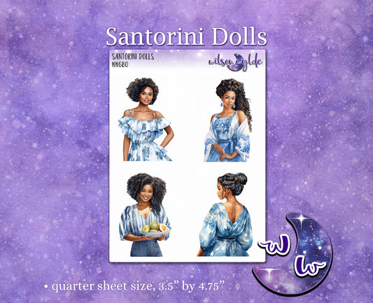 Santorini Dolls deco planner stickers, WW680