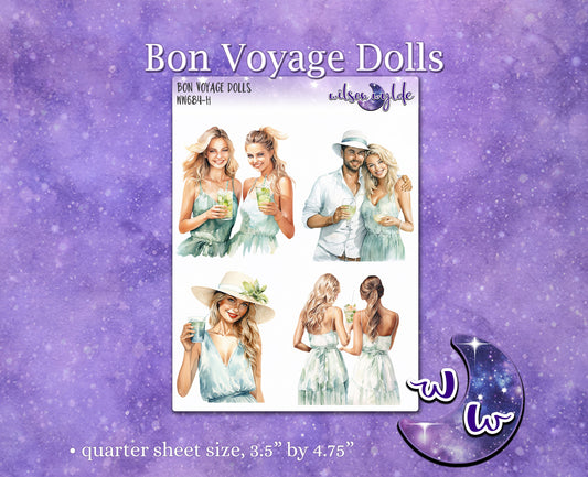 Bon Voyage Dolls deco planner stickers, WW684