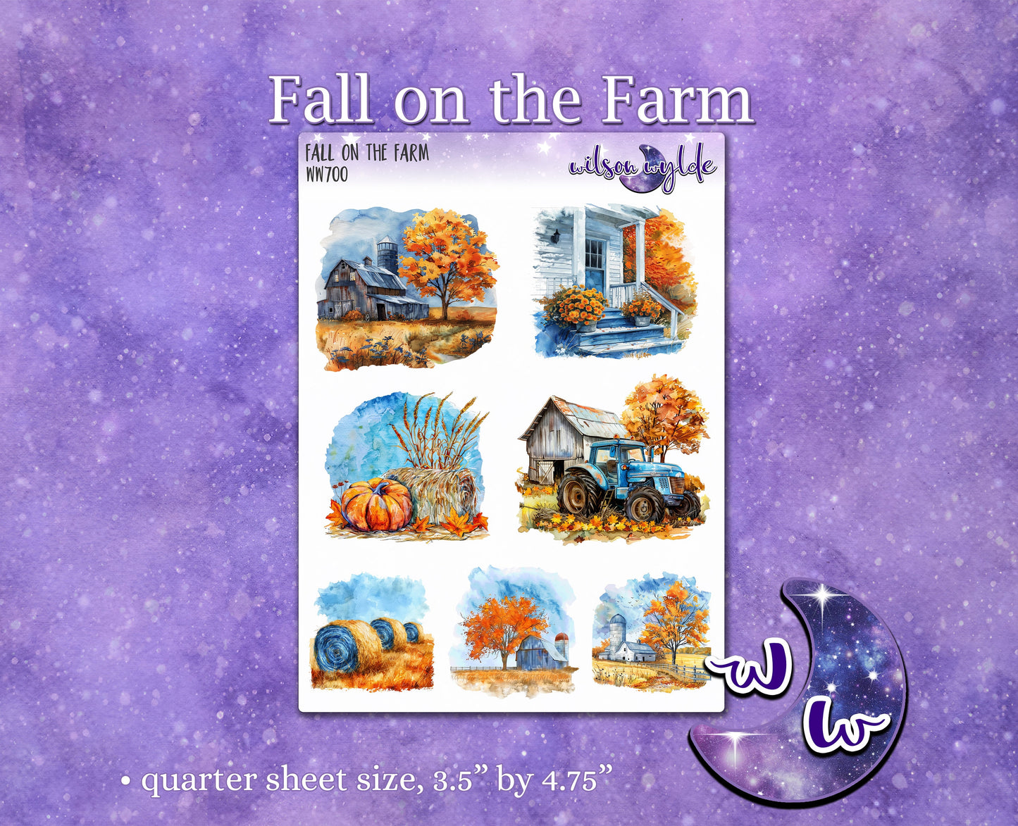 Fall on the Farm deco planner stickers, WW700