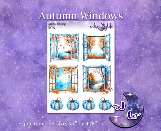 Autumn Windows deco planner stickers, WW702