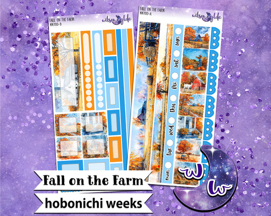 Fall on the Farm weekly sticker kit, HOBONICHI WEEKS format, a la carte and bundle options. WW700